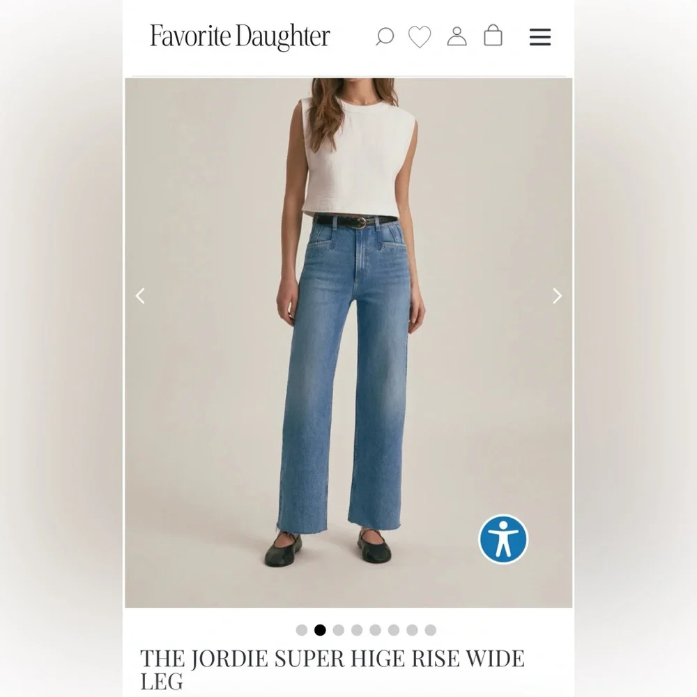 Favorite Daughter The Jordie Super High Rise Wide Leg. Color: Crosby, sz 29 NWT - Picture 2 of 13